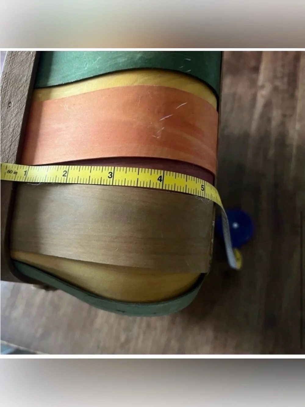 Vintage Multi-Color Wood Slat Squared Basket with Handle